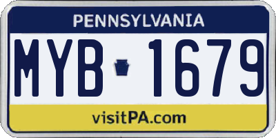 PA license plate MYB1679