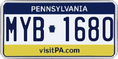 PA license plate MYB1680