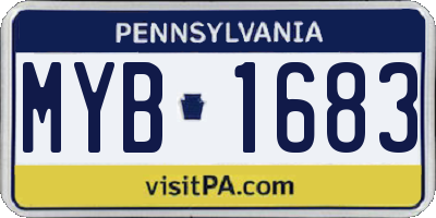 PA license plate MYB1683