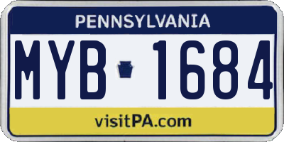 PA license plate MYB1684