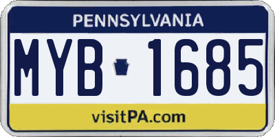 PA license plate MYB1685