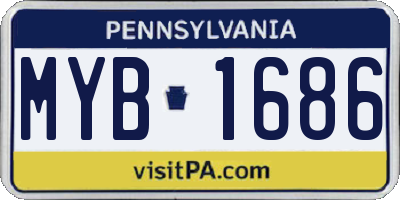 PA license plate MYB1686