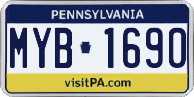 PA license plate MYB1690
