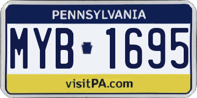PA license plate MYB1695