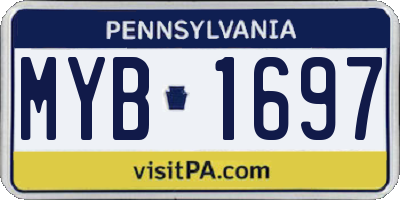 PA license plate MYB1697