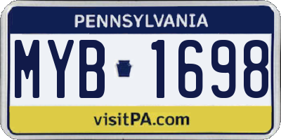 PA license plate MYB1698