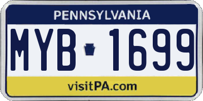 PA license plate MYB1699