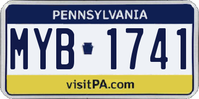 PA license plate MYB1741