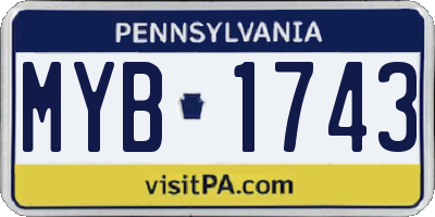 PA license plate MYB1743