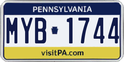 PA license plate MYB1744