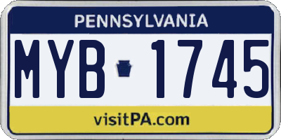 PA license plate MYB1745