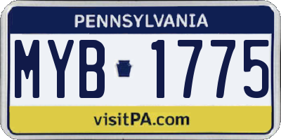 PA license plate MYB1775