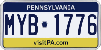 PA license plate MYB1776