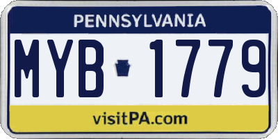 PA license plate MYB1779