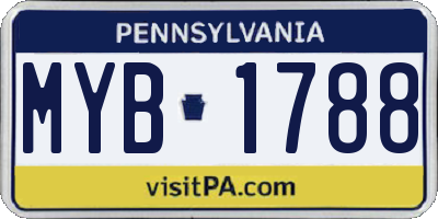 PA license plate MYB1788