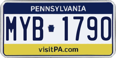 PA license plate MYB1790