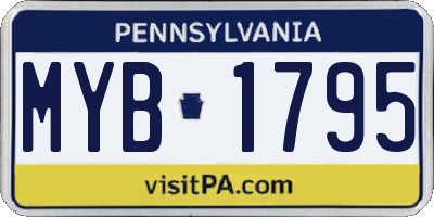 PA license plate MYB1795