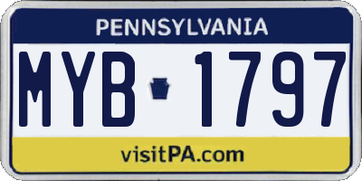 PA license plate MYB1797