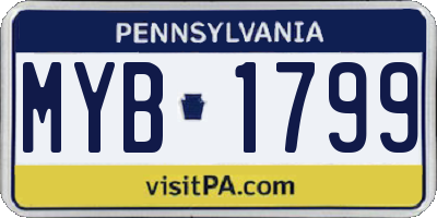 PA license plate MYB1799