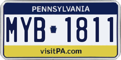 PA license plate MYB1811