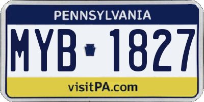 PA license plate MYB1827