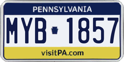 PA license plate MYB1857