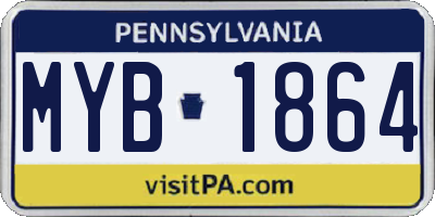 PA license plate MYB1864