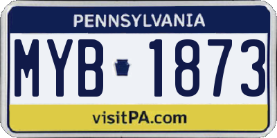 PA license plate MYB1873