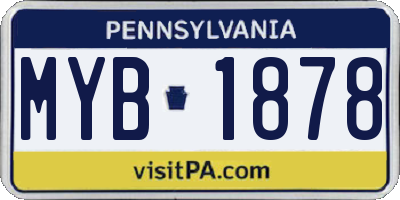 PA license plate MYB1878