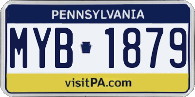 PA license plate MYB1879