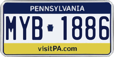 PA license plate MYB1886