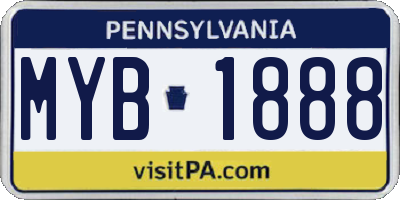 PA license plate MYB1888