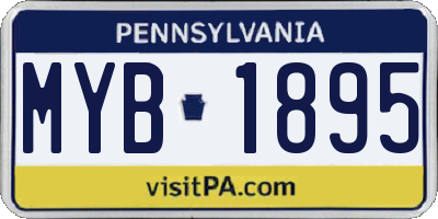 PA license plate MYB1895