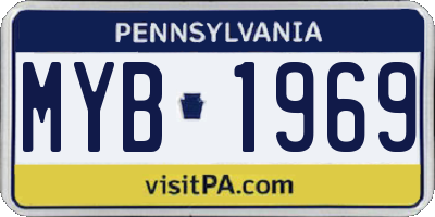 PA license plate MYB1969