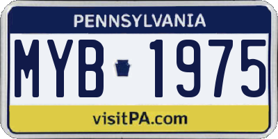 PA license plate MYB1975