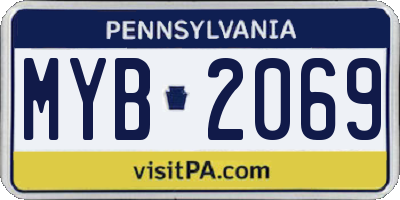 PA license plate MYB2069