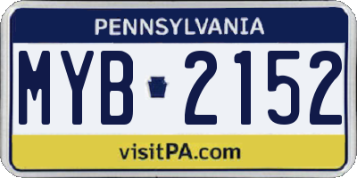 PA license plate MYB2152