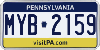 PA license plate MYB2159