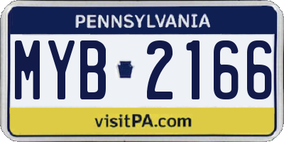PA license plate MYB2166