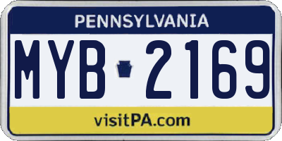 PA license plate MYB2169