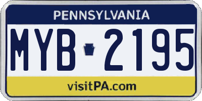 PA license plate MYB2195