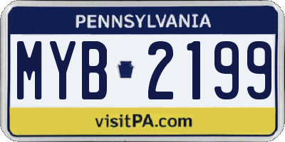 PA license plate MYB2199