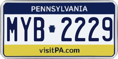 PA license plate MYB2229