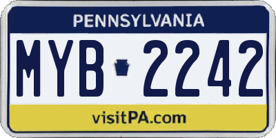 PA license plate MYB2242