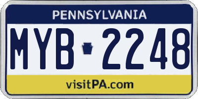 PA license plate MYB2248