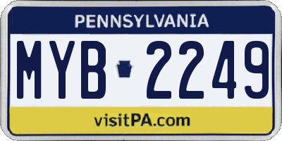PA license plate MYB2249