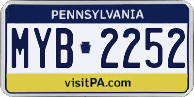PA license plate MYB2252
