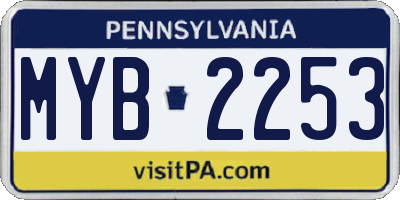PA license plate MYB2253