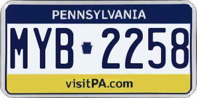 PA license plate MYB2258