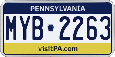 PA license plate MYB2263